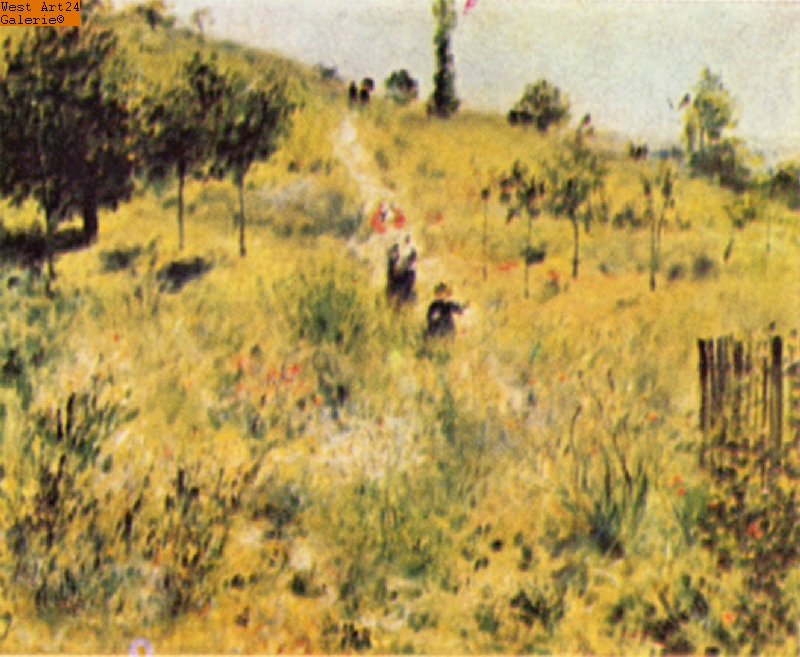 Ansteigender Weg im hohen Gras nach Renoir Gemäldeimitation